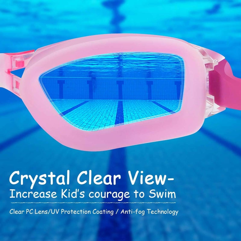 COOLOO Kids Swim Goggles, 2 Packs Swimming Goggles for Kids Girls Boys and Child Age 4-16 - Image 4
